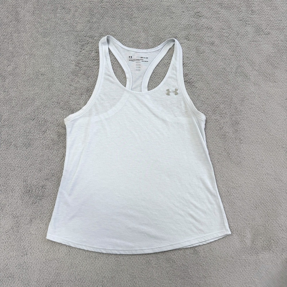 Under Armour Tank Top Womens S Light Blue Heatgear Fitted Racerback